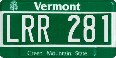 VT license plate LRR281