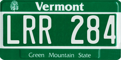 VT license plate LRR284