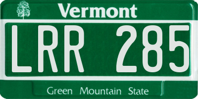 VT license plate LRR285