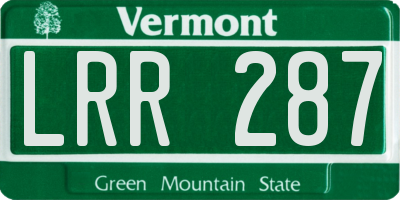 VT license plate LRR287