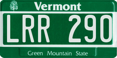 VT license plate LRR290