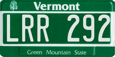 VT license plate LRR292