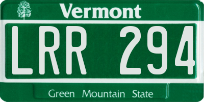 VT license plate LRR294