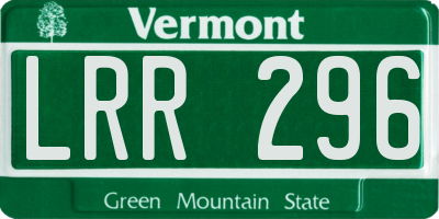 VT license plate LRR296