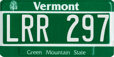 VT license plate LRR297