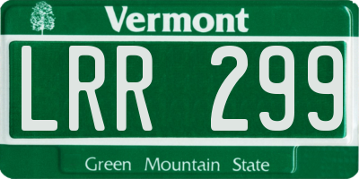 VT license plate LRR299