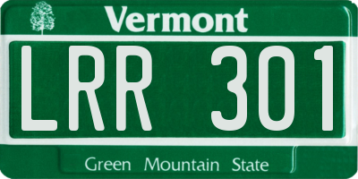 VT license plate LRR301