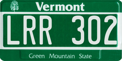 VT license plate LRR302