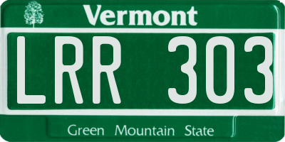 VT license plate LRR303