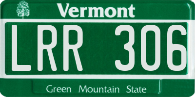 VT license plate LRR306