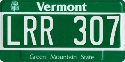 VT license plate LRR307