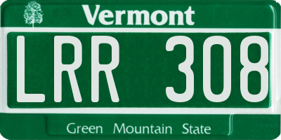 VT license plate LRR308
