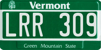 VT license plate LRR309