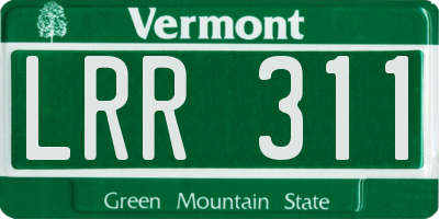 VT license plate LRR311