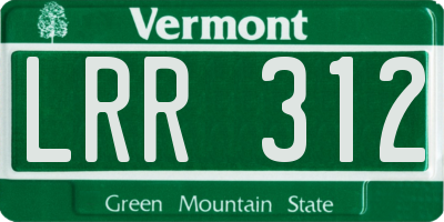 VT license plate LRR312
