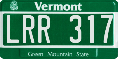 VT license plate LRR317