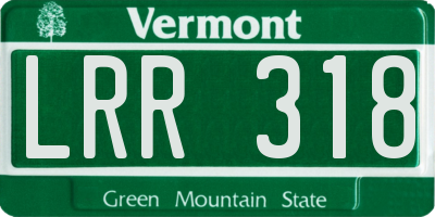 VT license plate LRR318