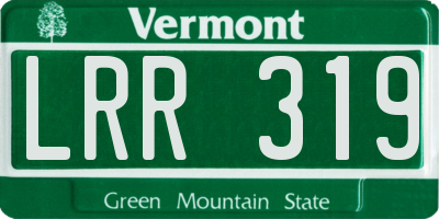 VT license plate LRR319