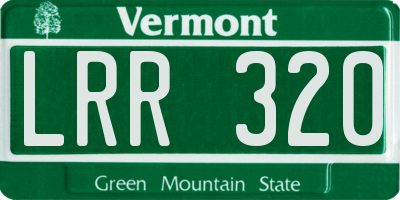 VT license plate LRR320