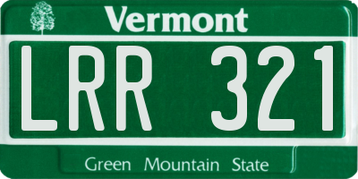 VT license plate LRR321