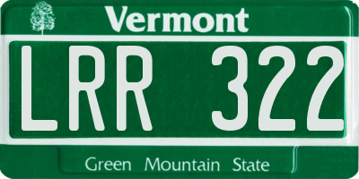 VT license plate LRR322