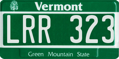 VT license plate LRR323