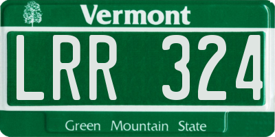 VT license plate LRR324