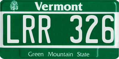 VT license plate LRR326