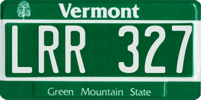 VT license plate LRR327