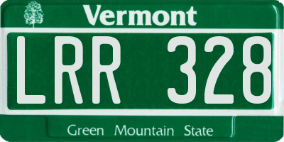 VT license plate LRR328