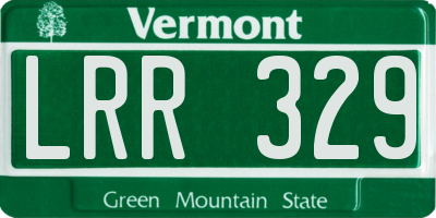 VT license plate LRR329