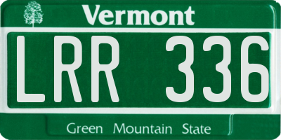 VT license plate LRR336