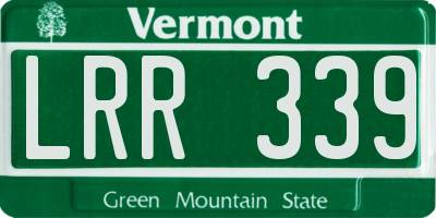 VT license plate LRR339