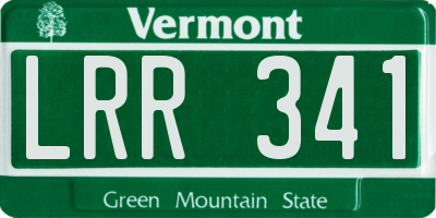 VT license plate LRR341