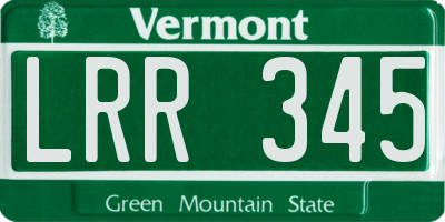 VT license plate LRR345