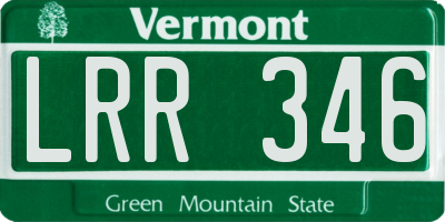VT license plate LRR346