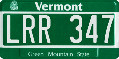 VT license plate LRR347