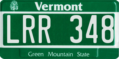 VT license plate LRR348