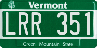 VT license plate LRR351