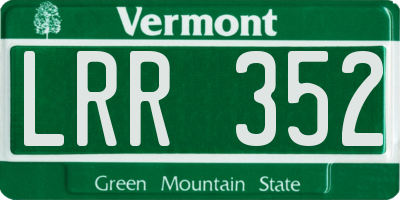 VT license plate LRR352