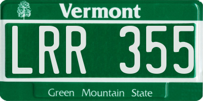 VT license plate LRR355