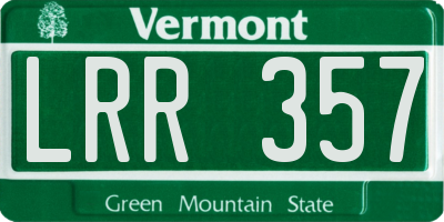 VT license plate LRR357