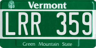 VT license plate LRR359