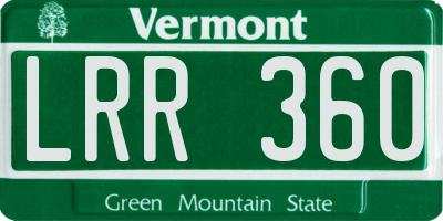 VT license plate LRR360
