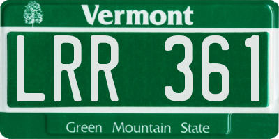 VT license plate LRR361