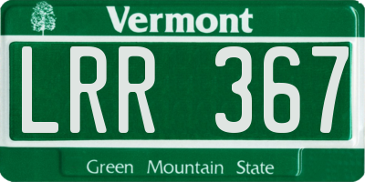 VT license plate LRR367