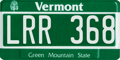 VT license plate LRR368