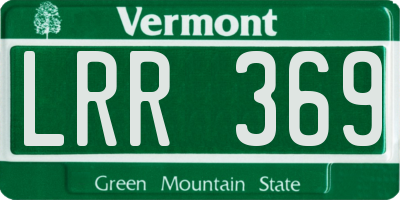 VT license plate LRR369