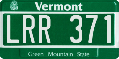 VT license plate LRR371