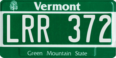 VT license plate LRR372